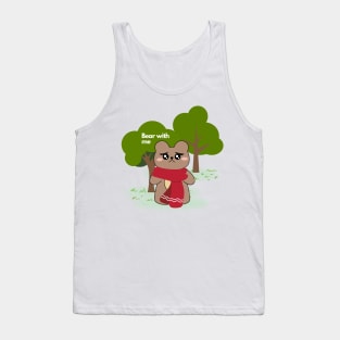 Cute Bear with me forest green garden illustration Tank Top